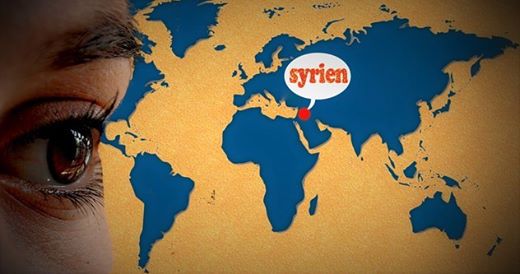 Weltkarte mit Syrien und Jordanien