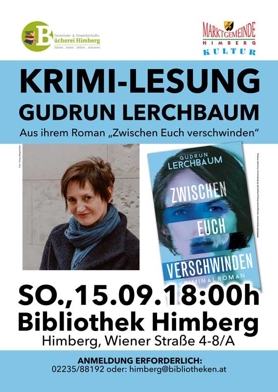 Plakat mit Bildern von der Autorin und ihrem Buch