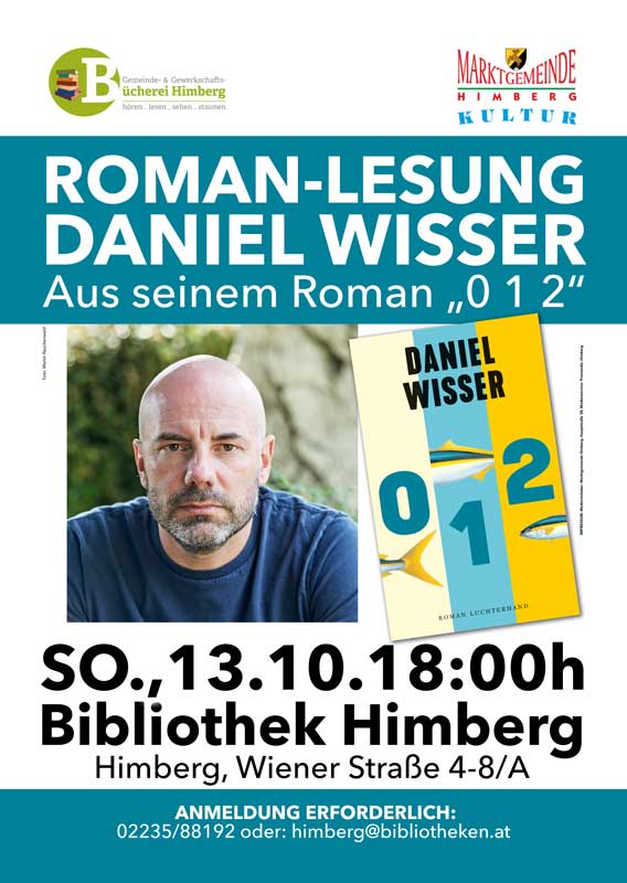 Plakat zur Veranstaltung mit Daniel Wisser