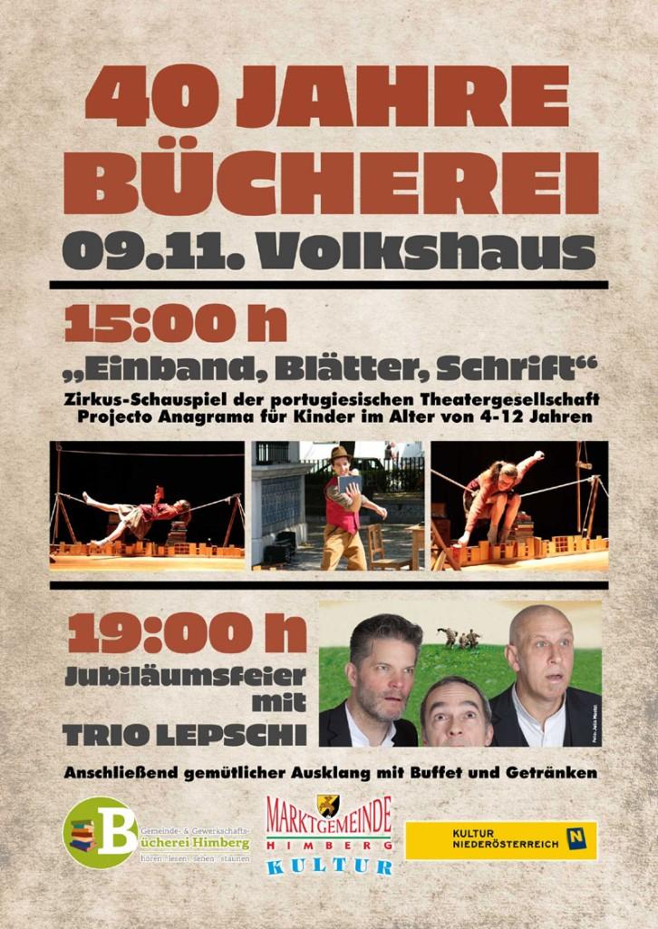 Plakat: 40 Jahre Bücherei Himberg